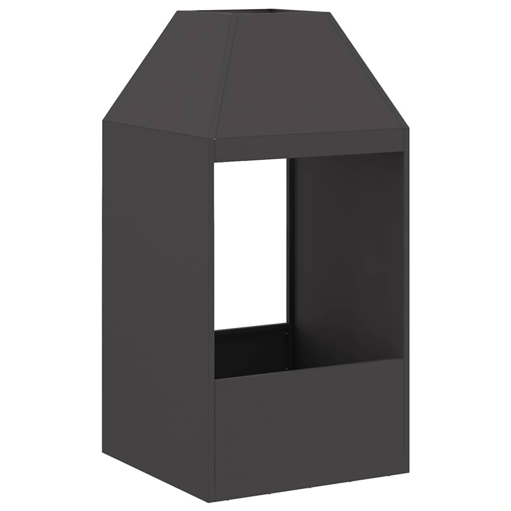 Kamin Crna 50 x 50 x 100 cm Čelik otporan na vremenske uvjete