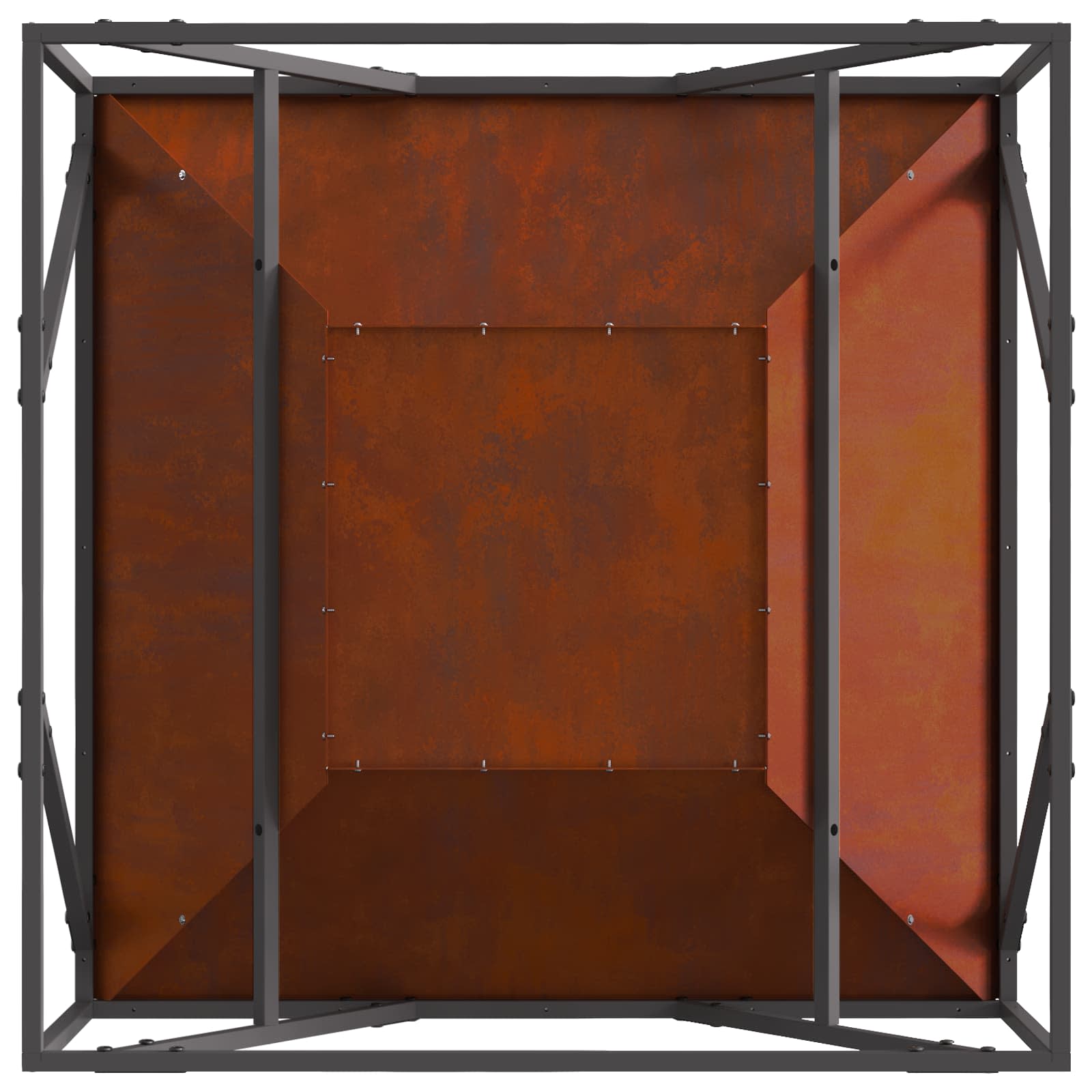 Kamin Smeđa 80 x 80 x 40 cm Čelik otporan na vremenske uvjete