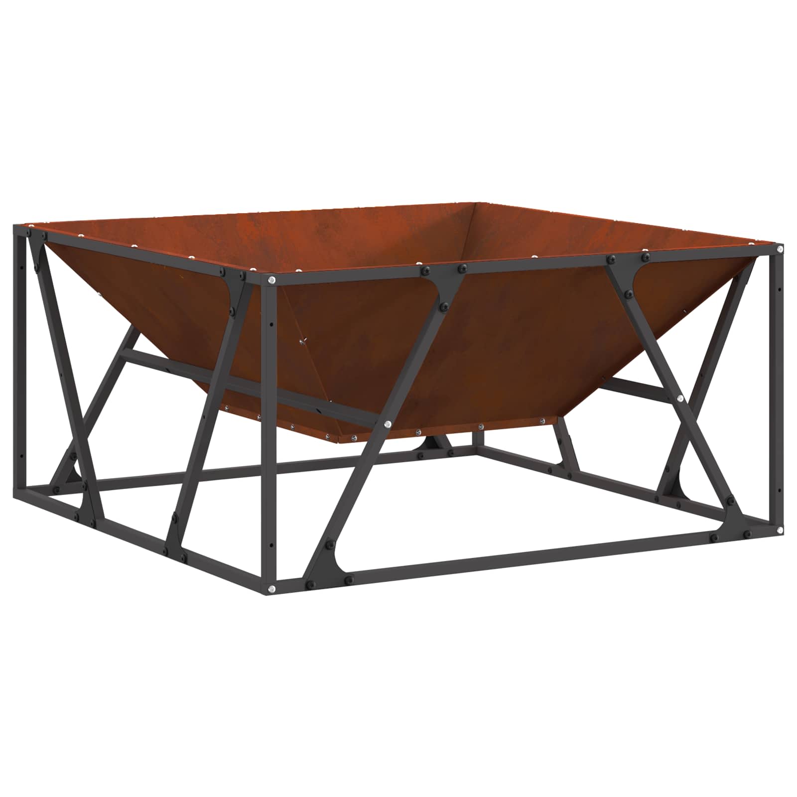 Kamin Smeđa 80 x 80 x 40 cm Čelik otporan na vremenske uvjete