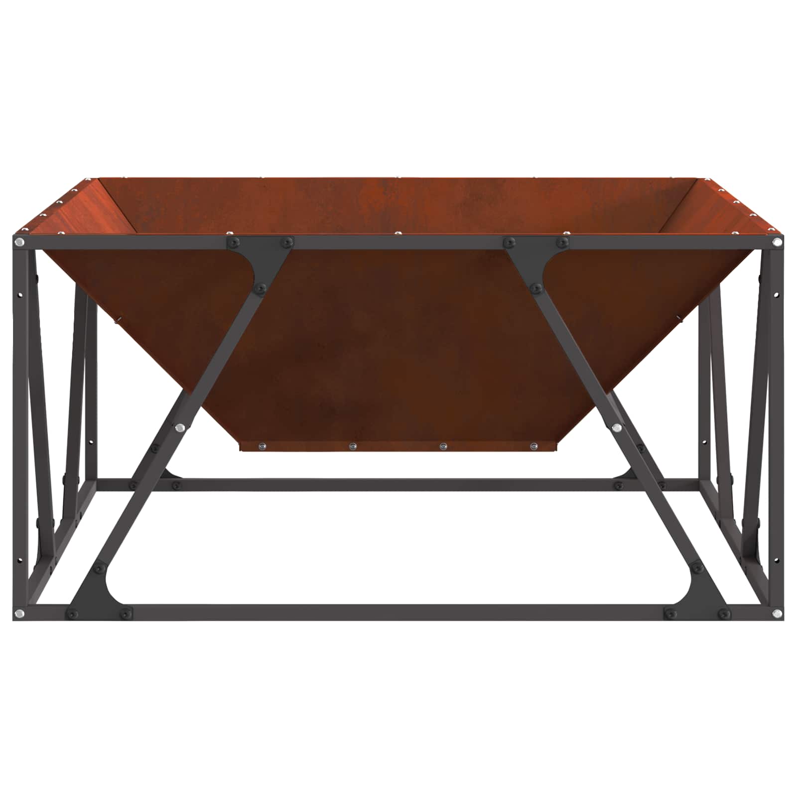 Kamin Smeđa 80 x 80 x 40 cm Čelik otporan na vremenske uvjete