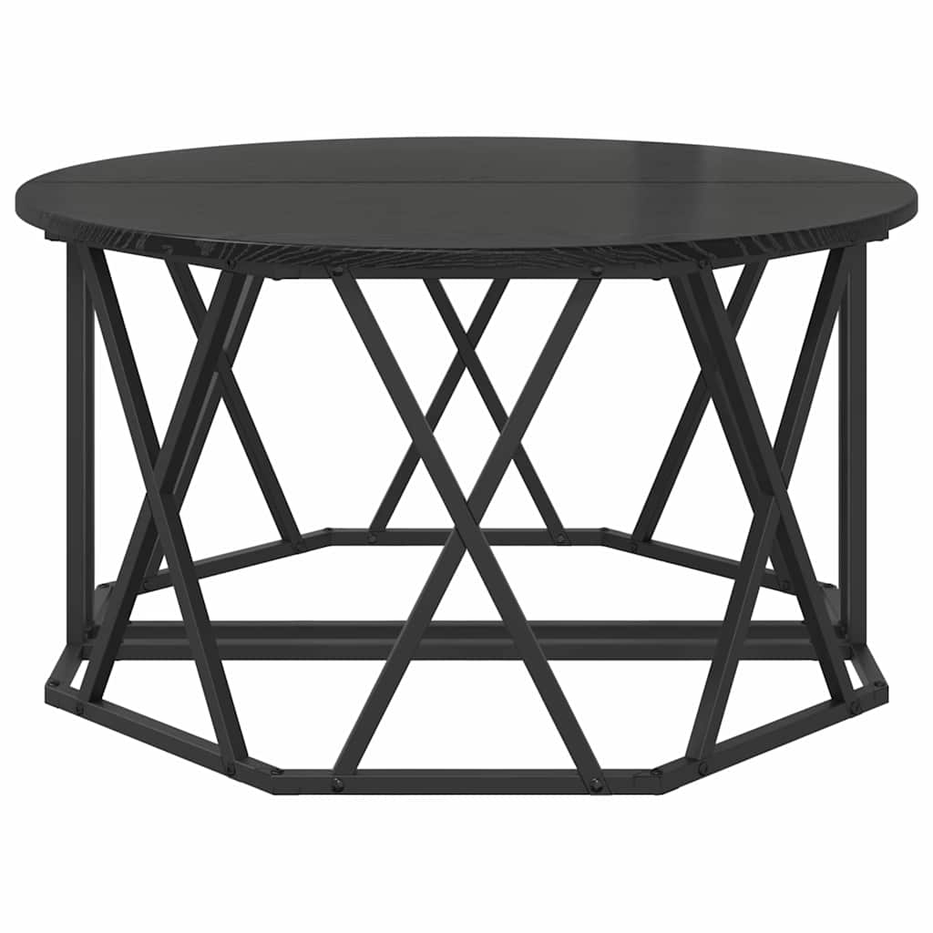 Kava Stol Crni hrast 80 x 80 x 42 cm Inženjerska drva i čelik