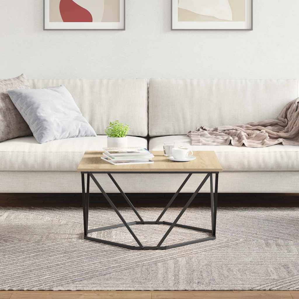 Kava Stol Sonoma hrast 80 x 80 x 45 cm Inženjerska drva i čelik