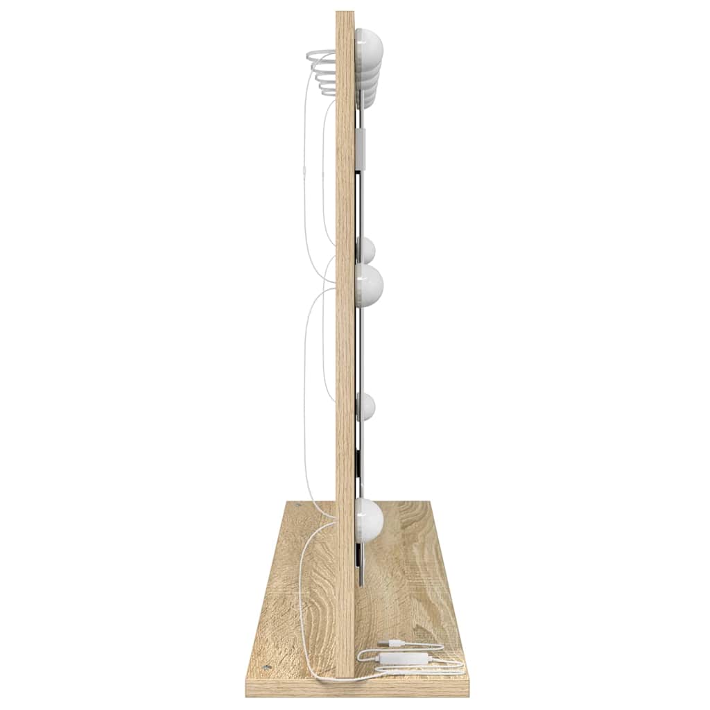 Ogledalo za Toalet Pravokutni Sonoma hrast 80 x 55 x 18 cm