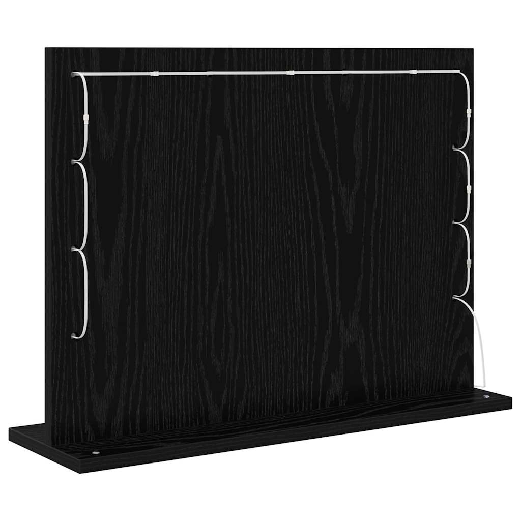 Ogledalo za Toalet Pravokutni Crni hrast 60 x 45 x 18 cm