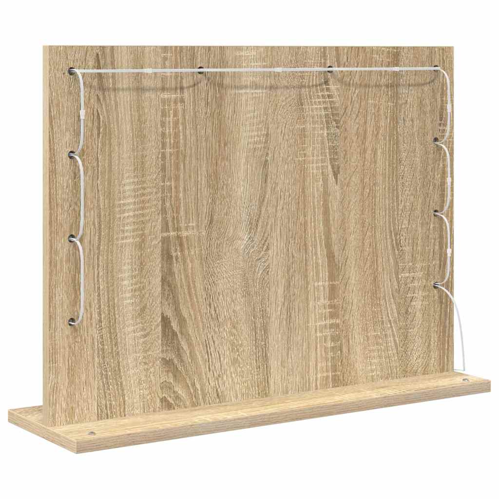 Ogledalo za Toalet Pravokutni Sonoma hrast 60 x 45 x 18 cm
