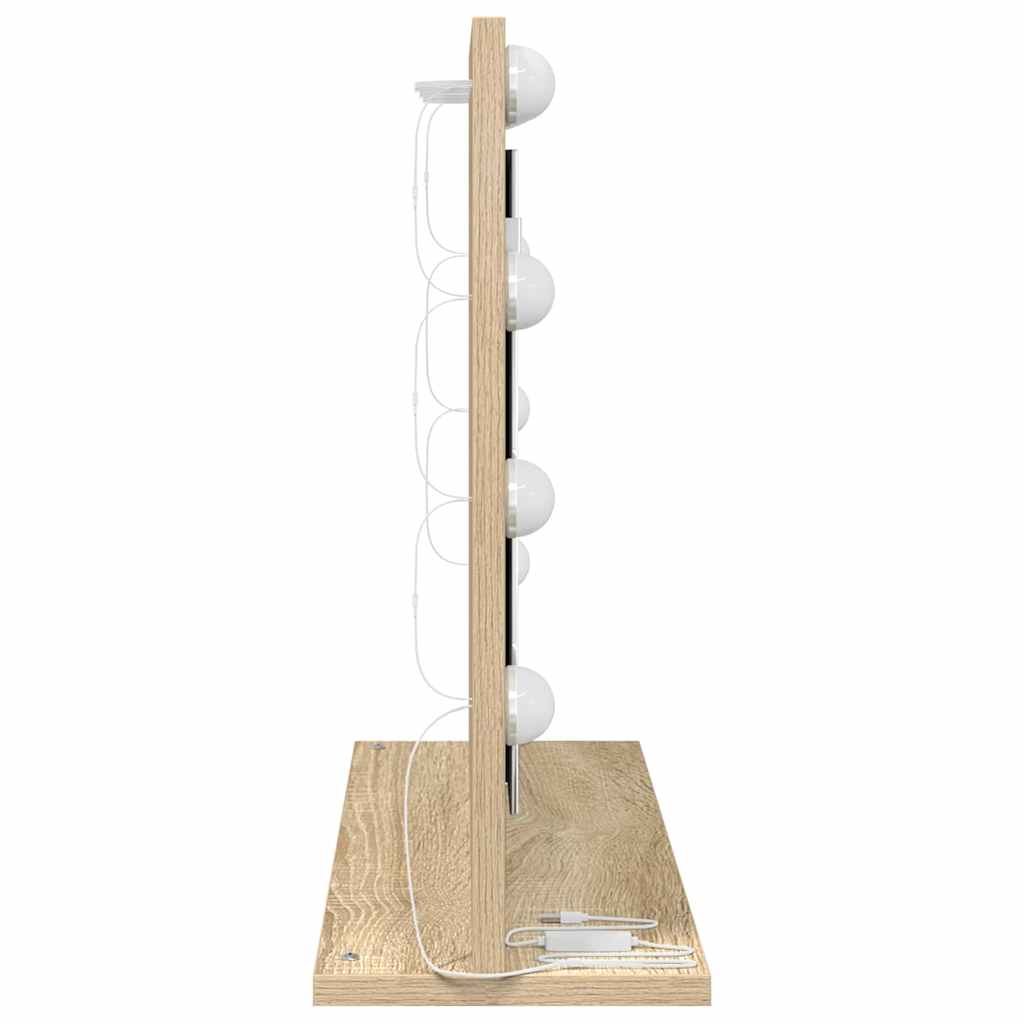 Ogledalo za Toalet Pravokutni Sonoma hrast 60 x 45 x 18 cm