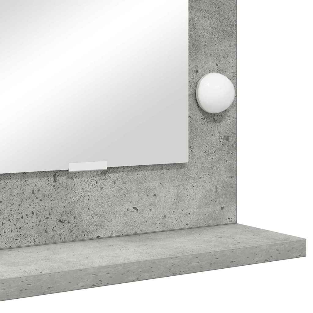 Ogledalo za Toalet Pravokutni Betonski sivi 60 x 45 x 18 cm
