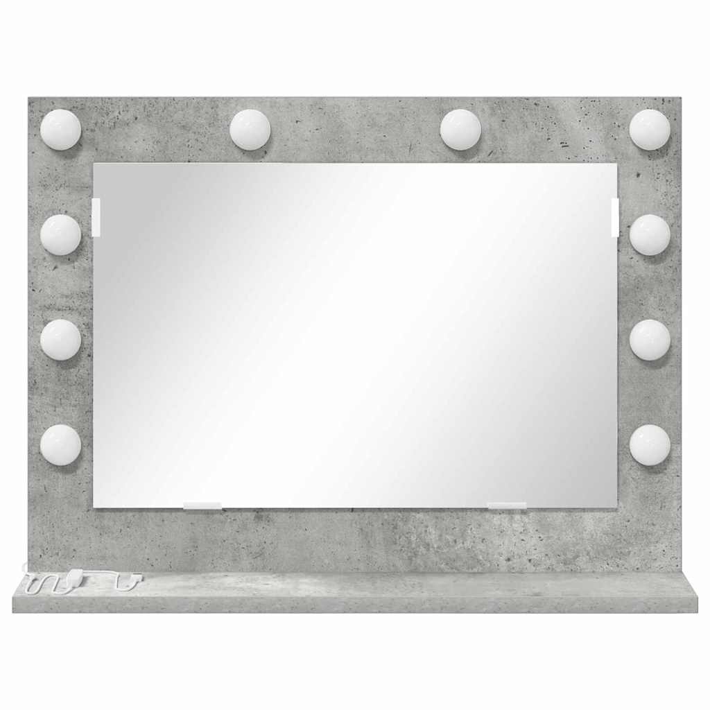 Ogledalo za Toalet Pravokutni Betonski sivi 60 x 45 x 18 cm