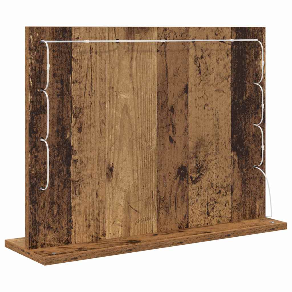 Ogledalo za Toalet Pravokutni Staro drvo 60 x 45 x 18 cm