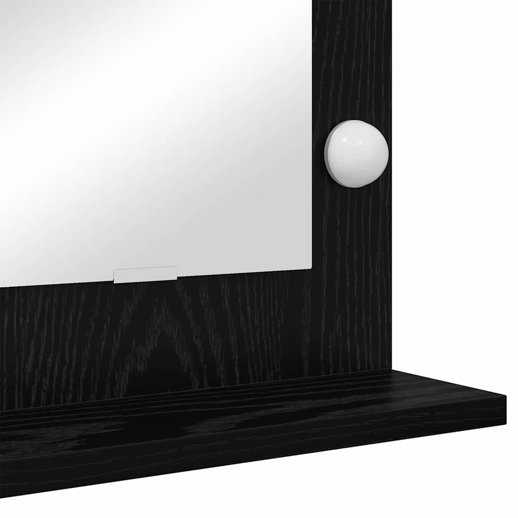Ogledalo za Toalet Pravokutni Crni hrast 80 x 45 x 18 cm