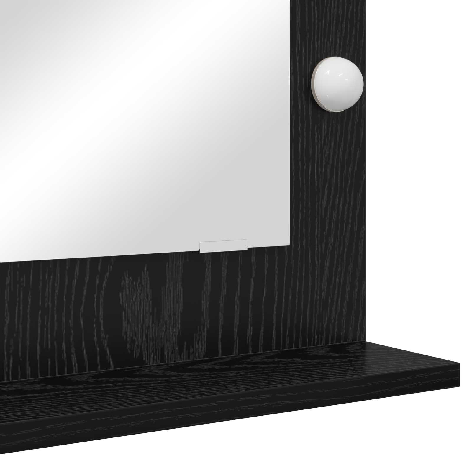 Ogledalo za Toalet Pravokutni Crni hrast 70 x 50 x 18 cm