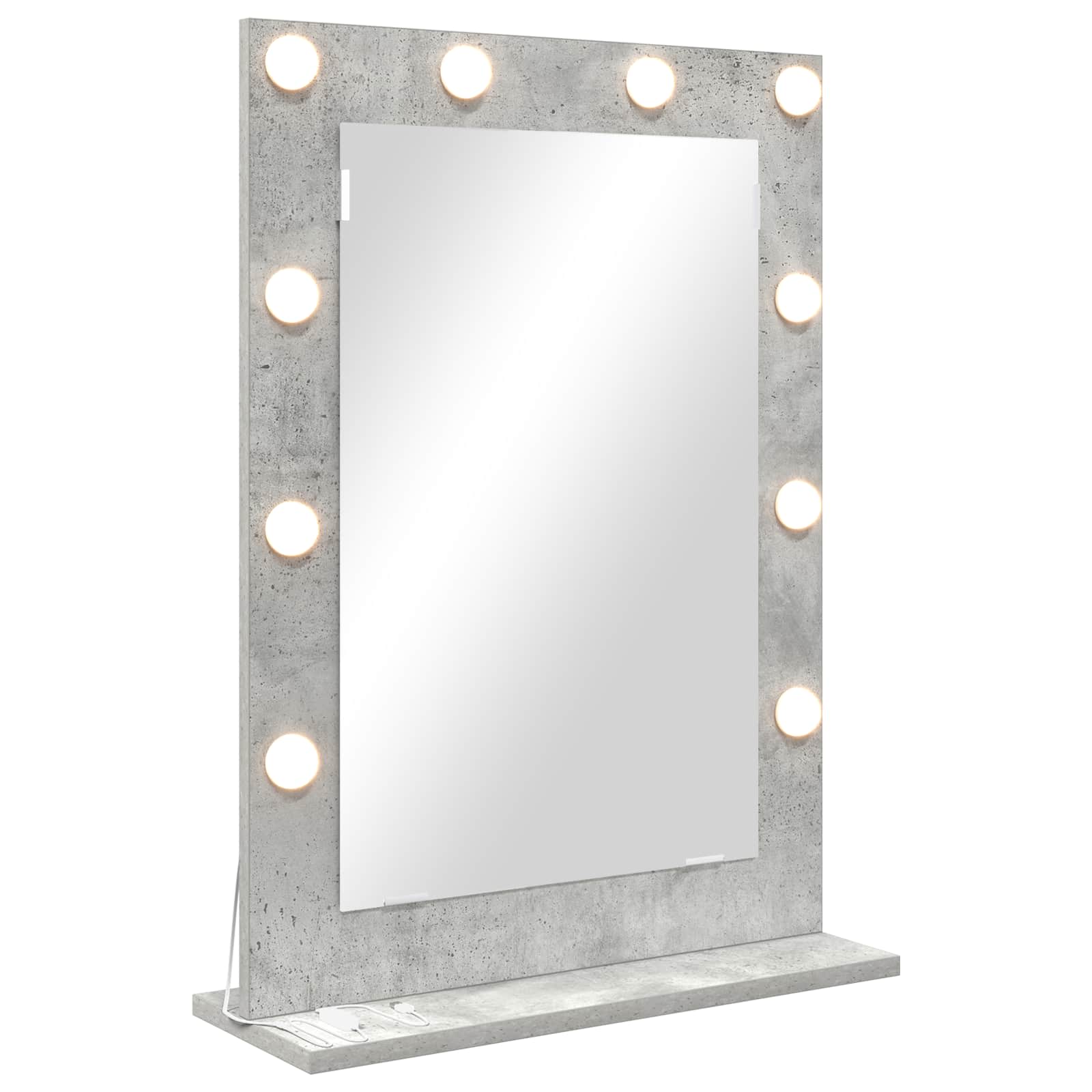 Ogledalo za Toalet Pravokutni Betonski sivi 70 x 50 x 18 cm
