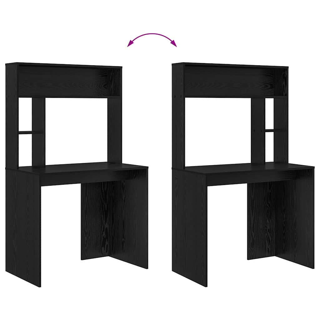 Stol s policom Crni hrast 91 x 50 x 149 cm Konstruirano drvo