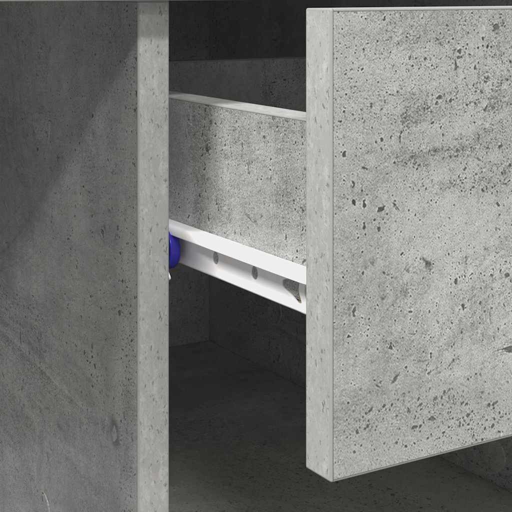 Stol s ladicama Betonski sivi 90 x 49 x 75 cm Konstruirano drvo