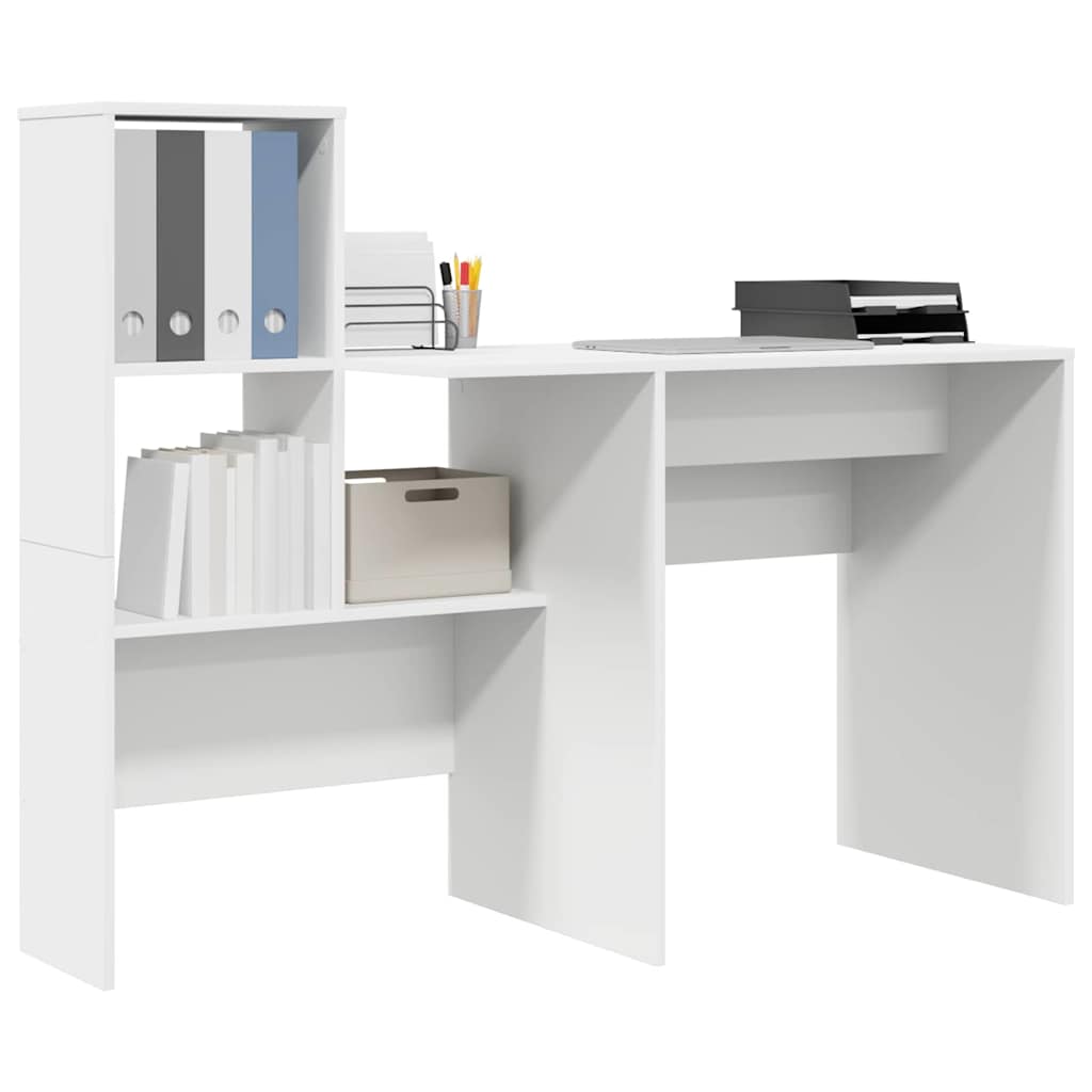 Stol s policom Bijelo 131,5 x 50 x 106,5 cm Konstruirano drvo
