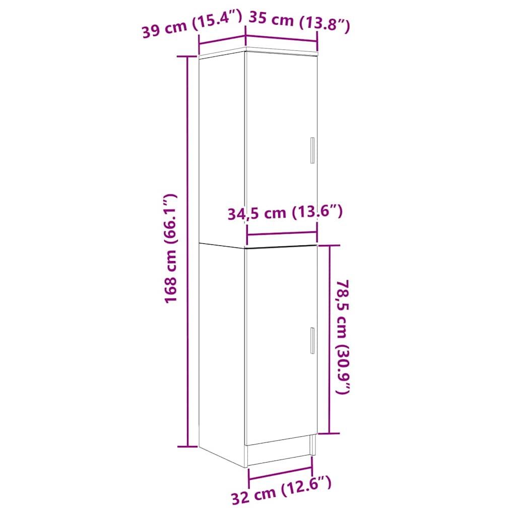 Highboard Sonoma hrast 35 x 39 x 168 cm
