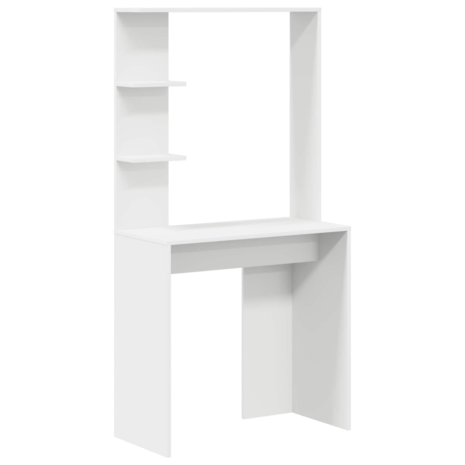 Stol s policom Bijelo 78,5 x 37 x 154,5 cm Konstruirano drvo