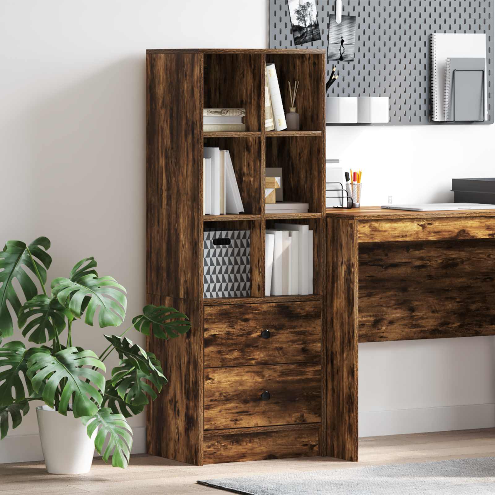 Highboard s ladicama Dimljeni hrast 45,5 x 34 x 127 cm