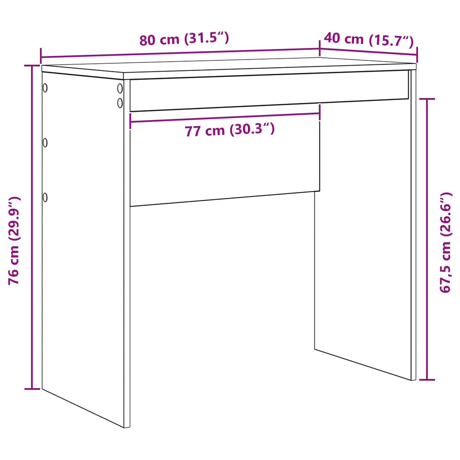 Stol Bijelo 80 x 40 x 76 cm