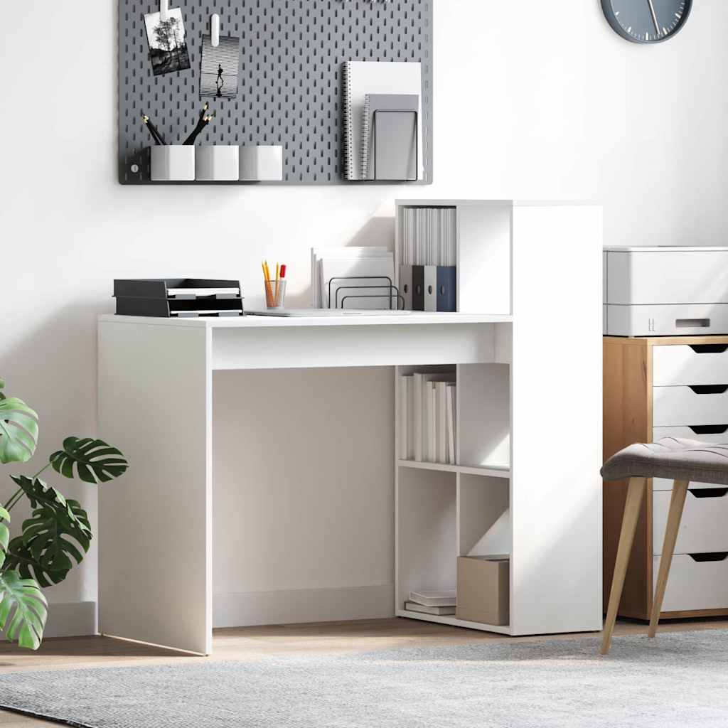 Stol s policom Bijelo 108 x 55 x 103.5 cm Konstruirano drvo