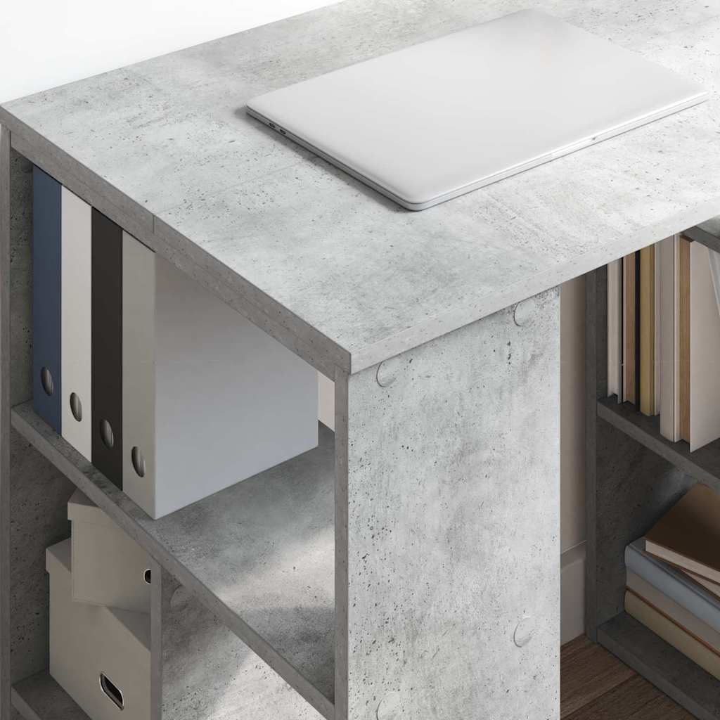 Stol s policom Betonski sivi 90 x 50 x 75 cm Konstruirano drvo