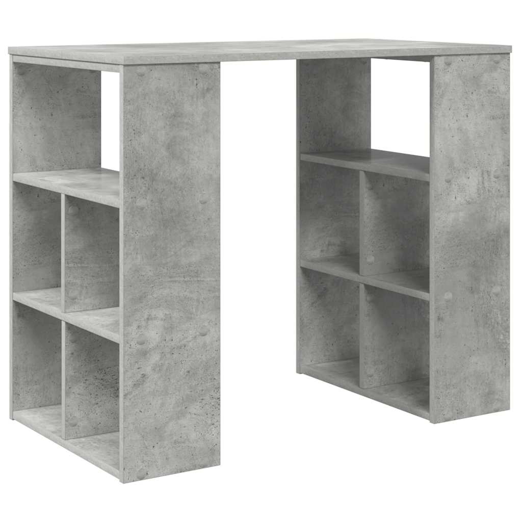 Stol s policom Betonski sivi 90 x 50 x 75 cm Konstruirano drvo