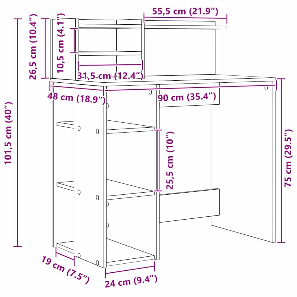 Stol s policom Staro drvo 90 x 48 x 101,5 cm Konstruirano drvo