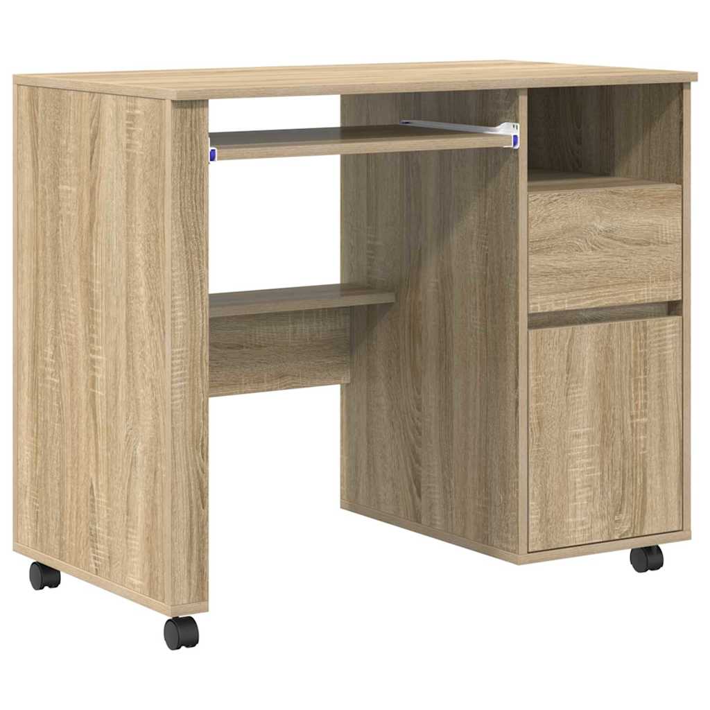 Stol s kotačićima s ladicama Sonoma hrast 91 x 50 x 77 cm
