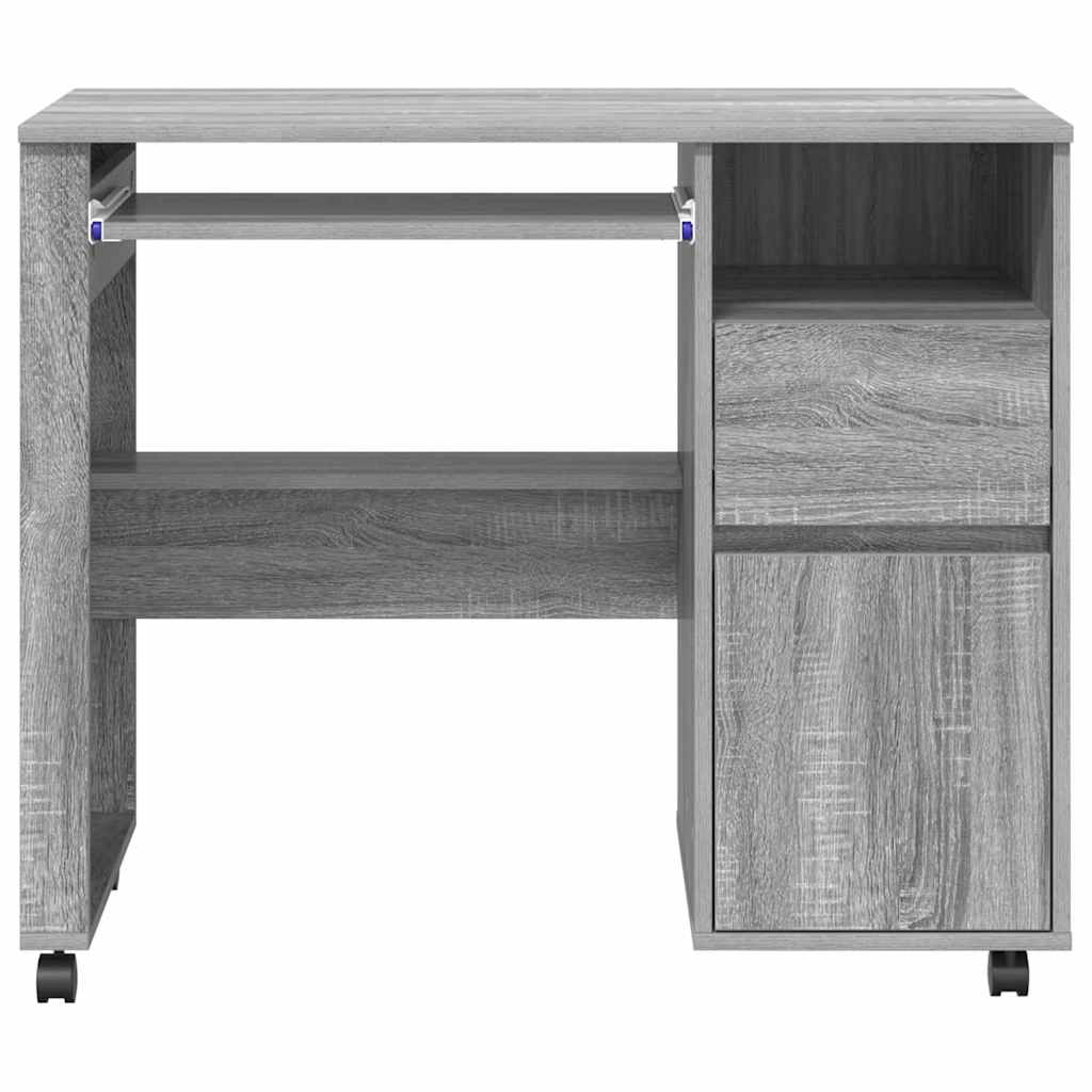 Stol s kotačićima Siva Sonoma 91 x 50 x 77 cm Konstruirano drvo