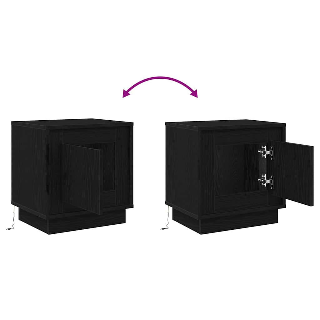Noćni ormar 2 pcs Crna 44 x 34,5 x 45 cm Konstruirano drvo