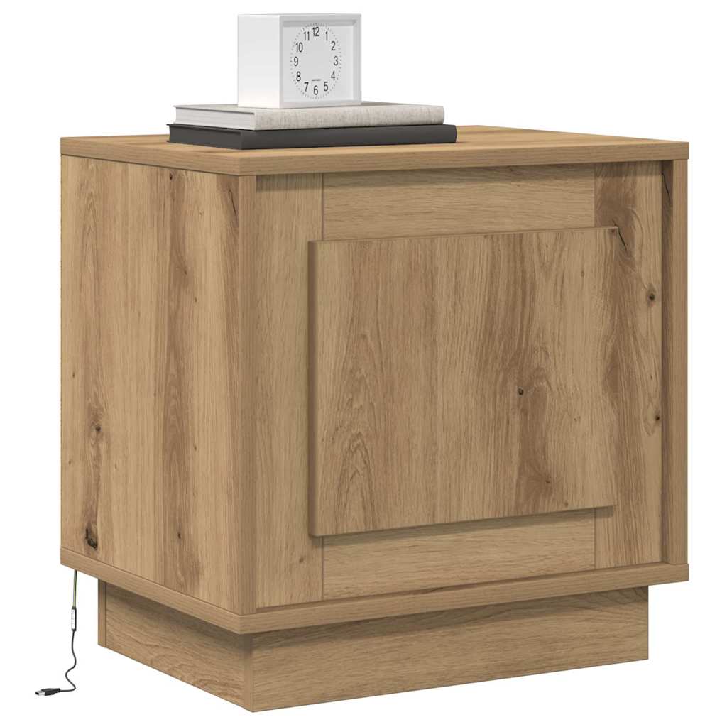 Noćni ormar S LED lampica Umjetnički hrast 44 x 34,5 x 45 cm