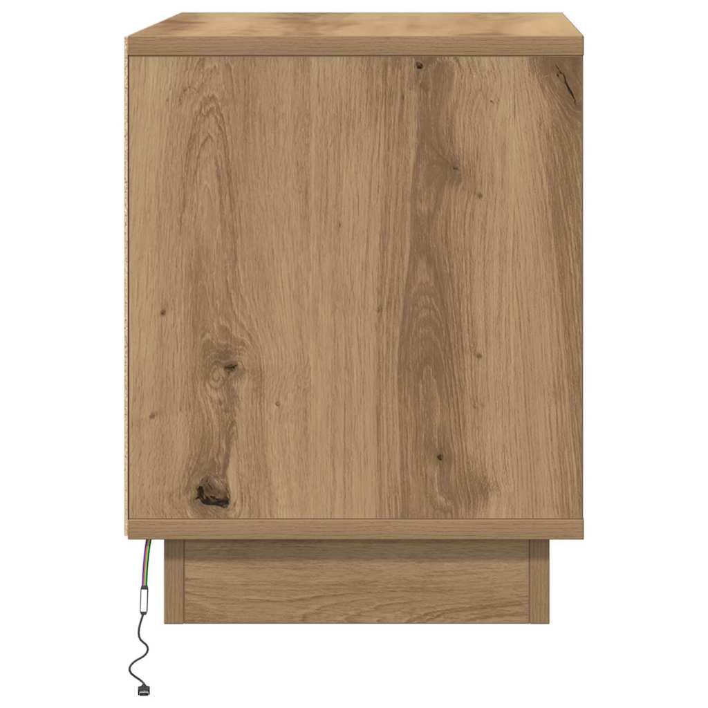 Noćni ormar S LED lampica Umjetnički hrast 44 x 34,5 x 45 cm