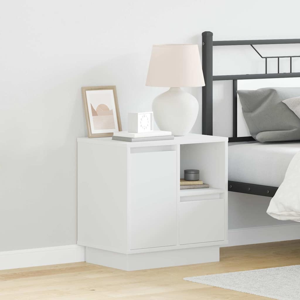 Noćni ormar 2 pcs Bijelo 50 x 34,5 x 50 cm. Konstruirano drvo