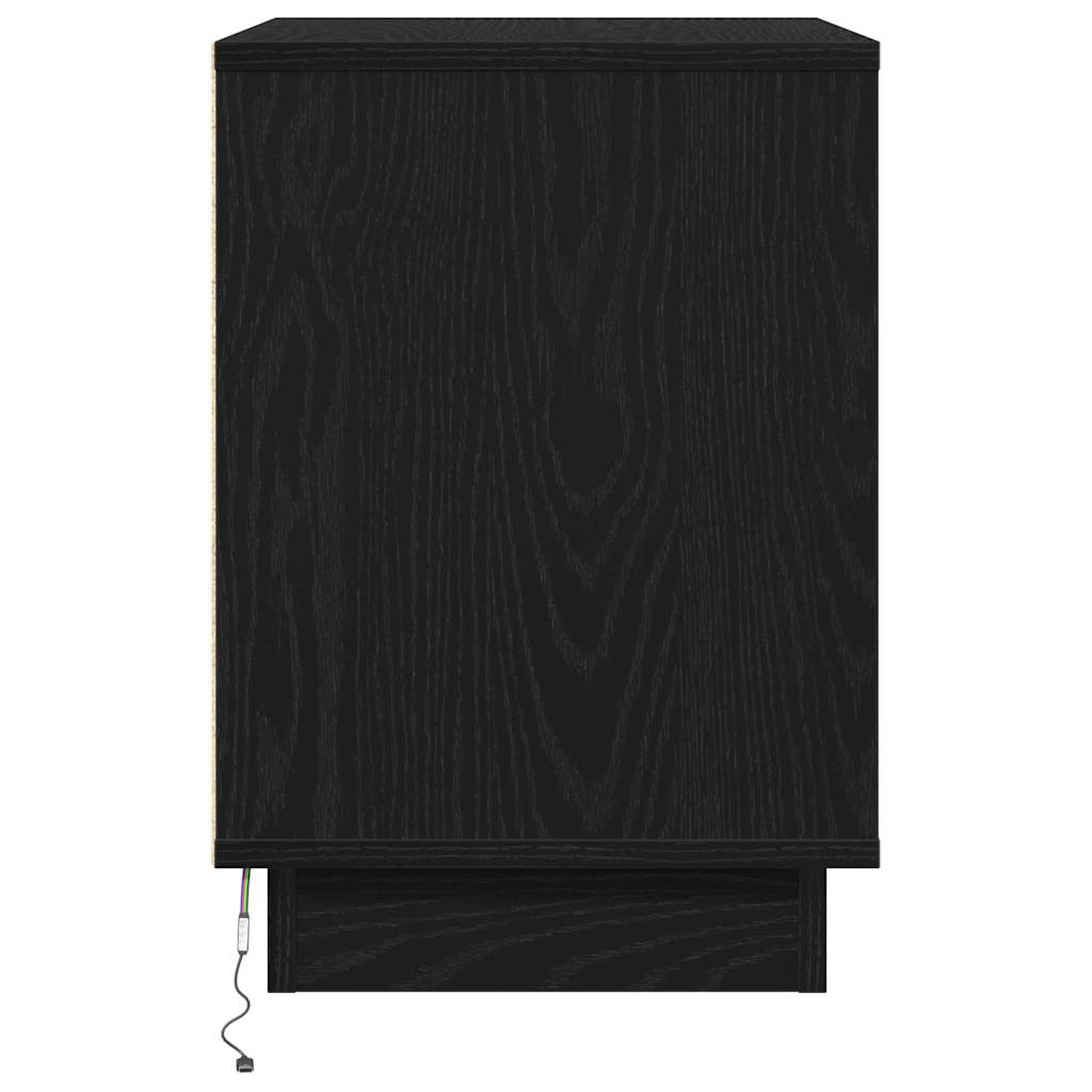 Noćni ormar Crni hrast 50 x 34,5 x 50 cm. Konstruirano drvo