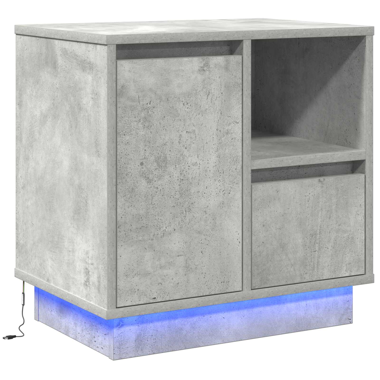 Noćni ormar Betonski sivi 50 x 34,5 x 50 cm. Konstruirano drvo