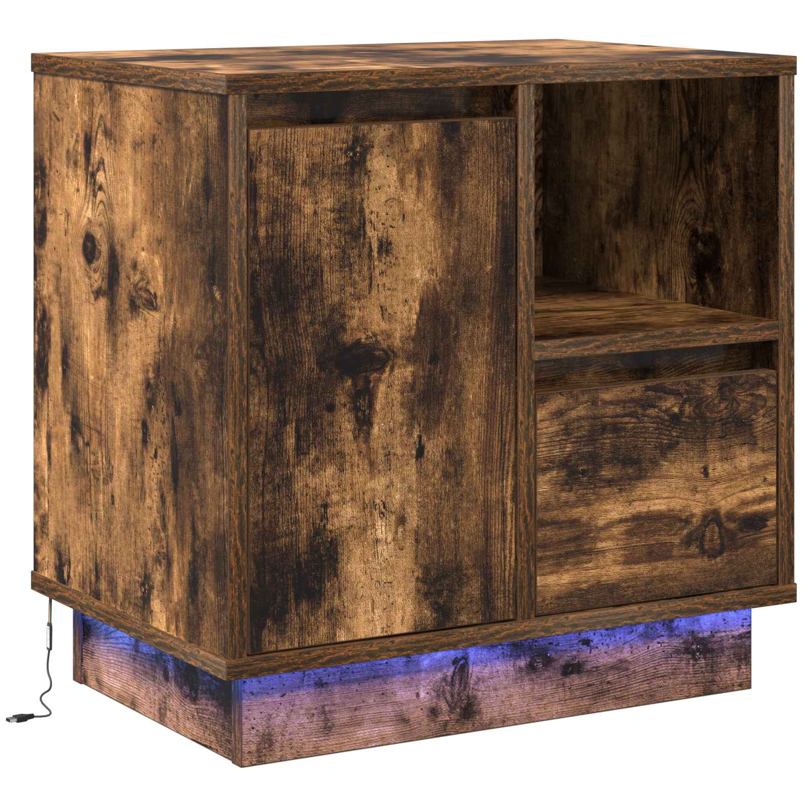 Noćni ormar Dimljeni hrast 50 x 34,5 x 50 cm. Konstruirano drvo