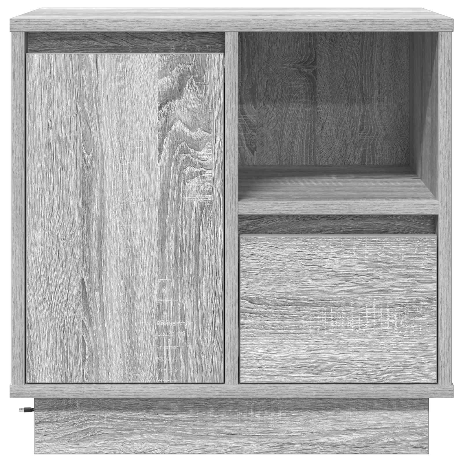 Noćni ormar 2 pcs Siva 50 x 34,5 x 50 cm. Konstruirano drvo