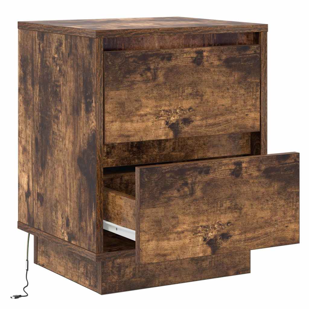 Noćni ormar s ladicama 2 pcs Dimljeni hrast 39 x 34,5 x 50 cm
