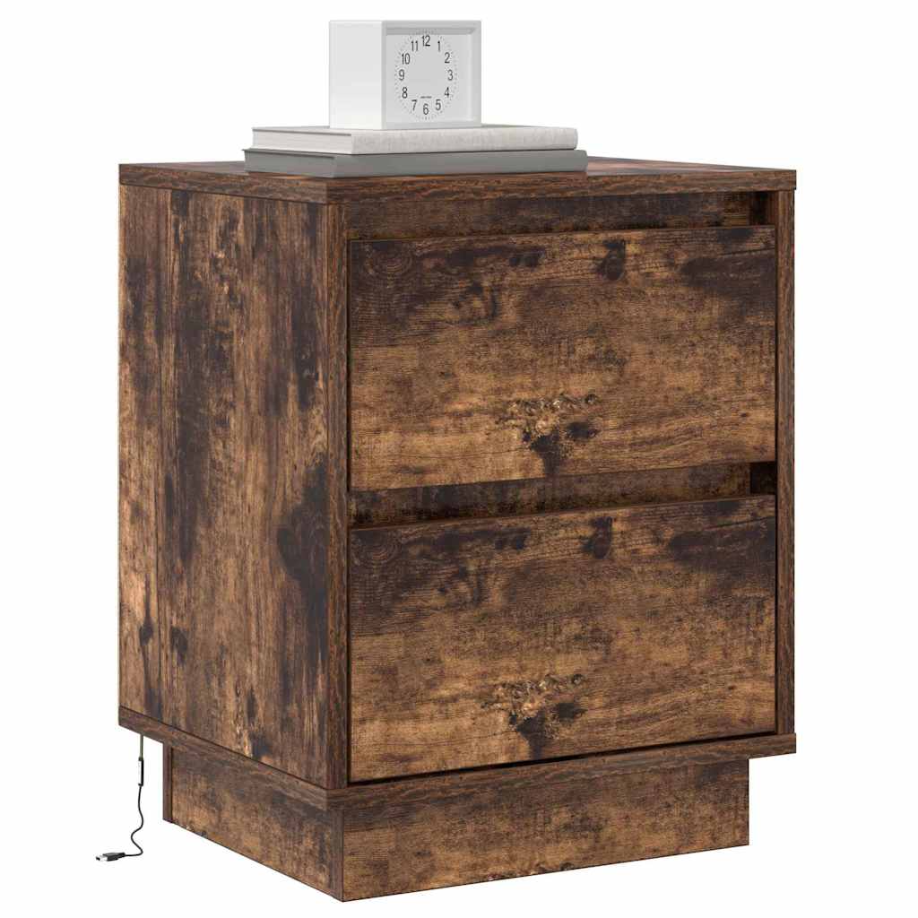 Noćni ormar s ladicama 2 pcs Dimljeni hrast 39 x 34,5 x 50 cm