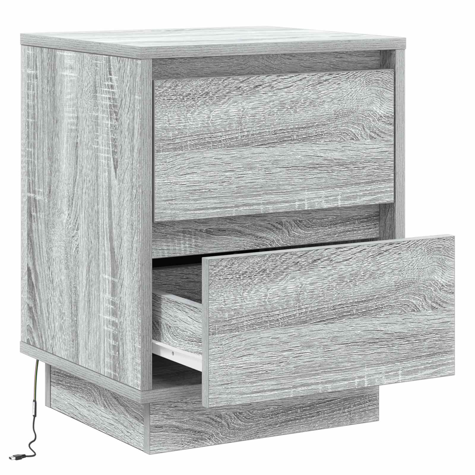 Noćni ormar s ladicama Siva 39 x 34,5 x 50 cm Konstruirano drvo
