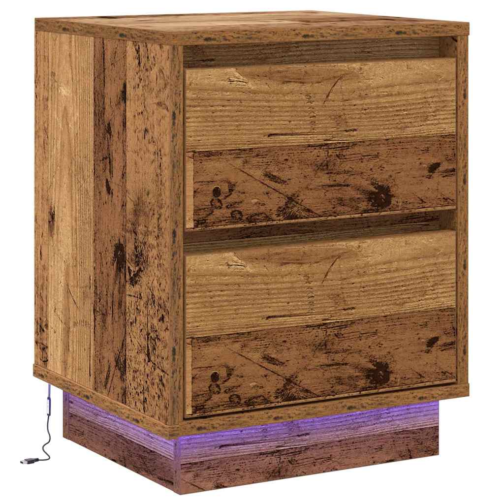 Noćni ormar s ladicama 2 pcs Staro drvo 39 x 34,5 x 50 cm