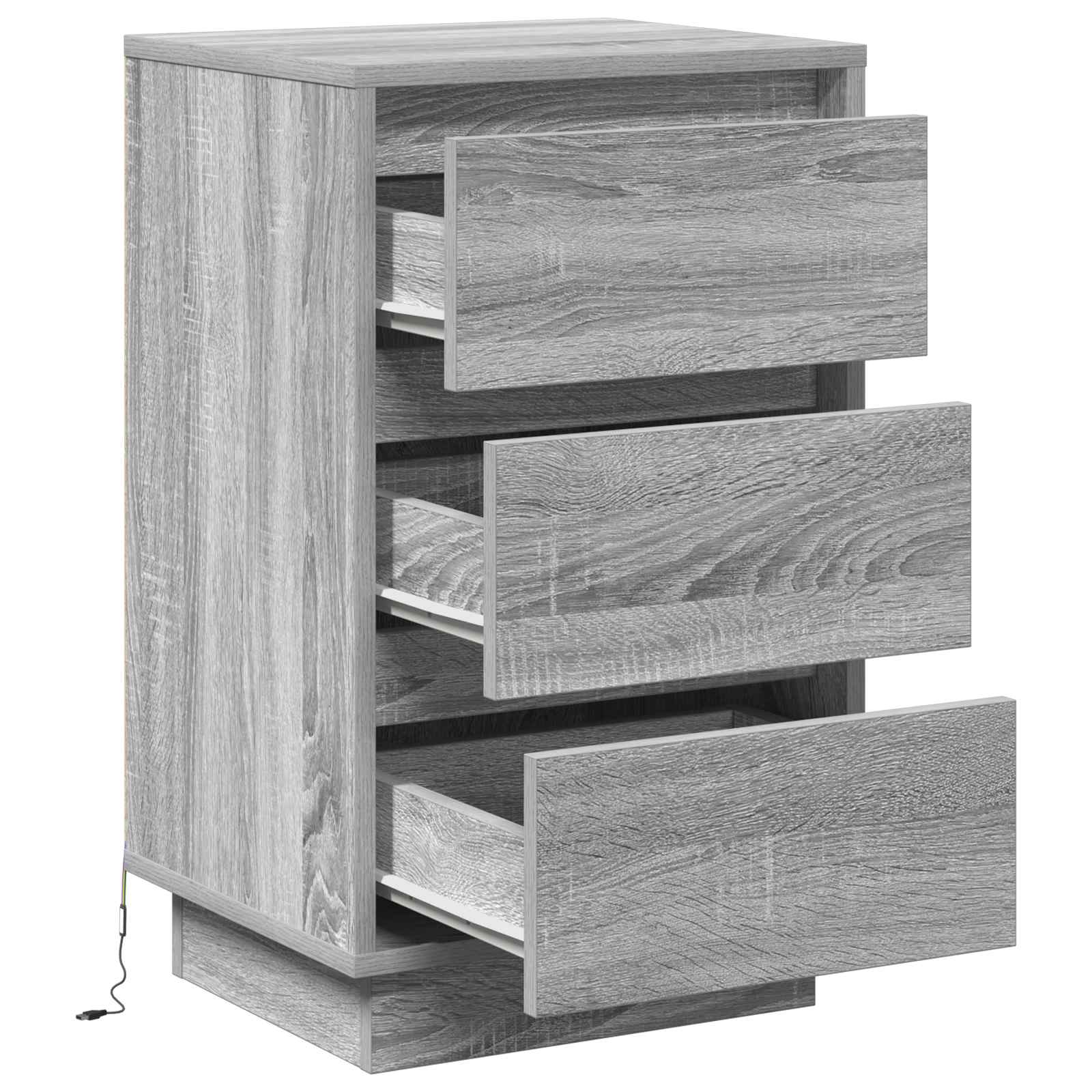 Noćni ormar s ladicama Siva 39 x 34,5 x 65 cm Konstruirano drvo