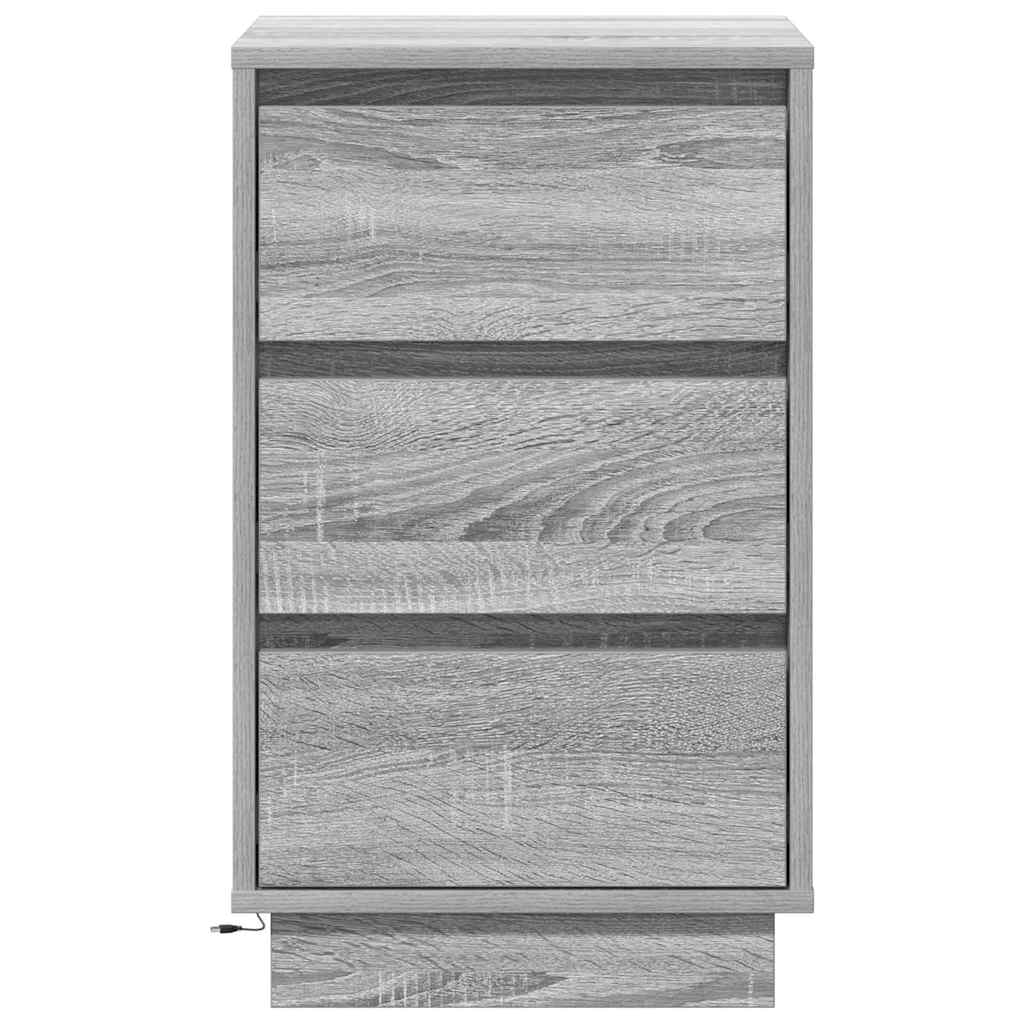 Noćni ormar s ladicama Siva 39 x 34,5 x 65 cm Konstruirano drvo