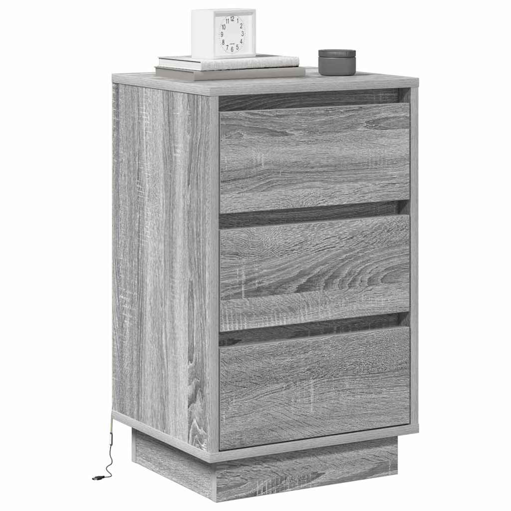 Noćni ormar s ladicama Siva 39 x 34,5 x 65 cm Konstruirano drvo