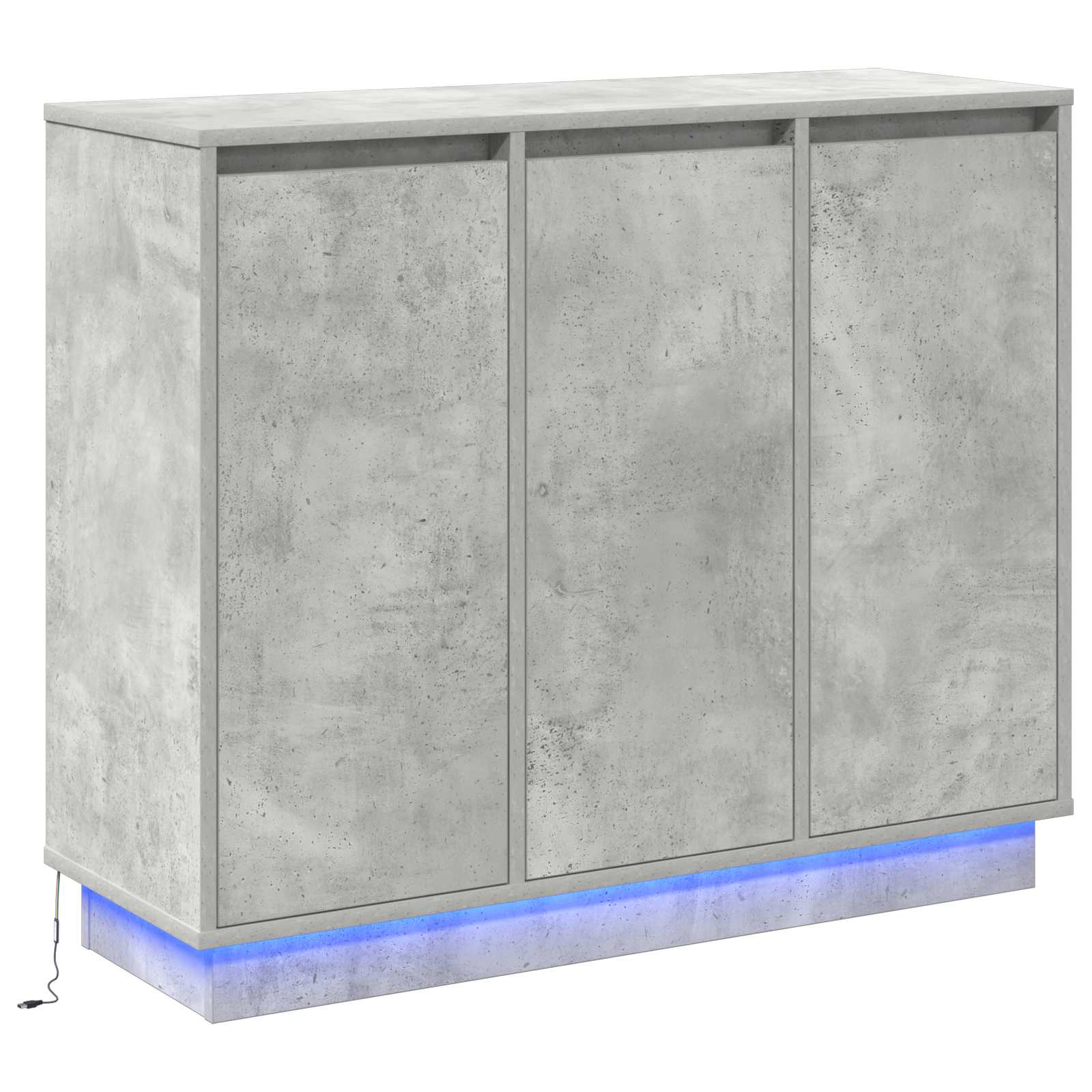 LED komoda Betonski sivi 90 x 32 x 75 cm Konstruirano drvo