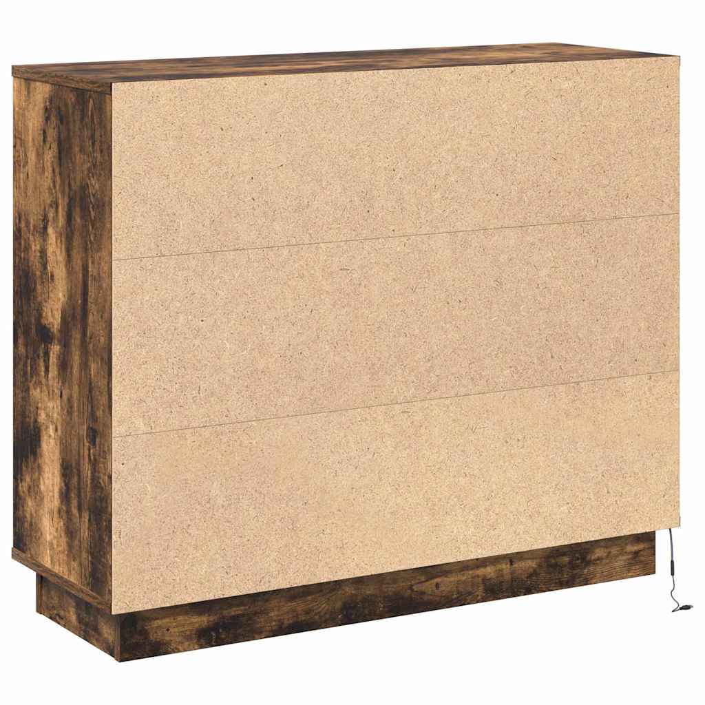 LED komoda Dimljeni hrast 90 x 32 x 75 cm Konstruirano drvo