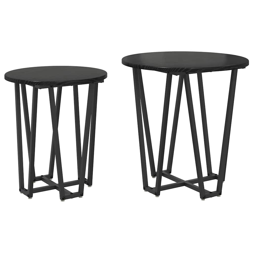 Set pomoćnih stolića 2 pcs Crni hrast