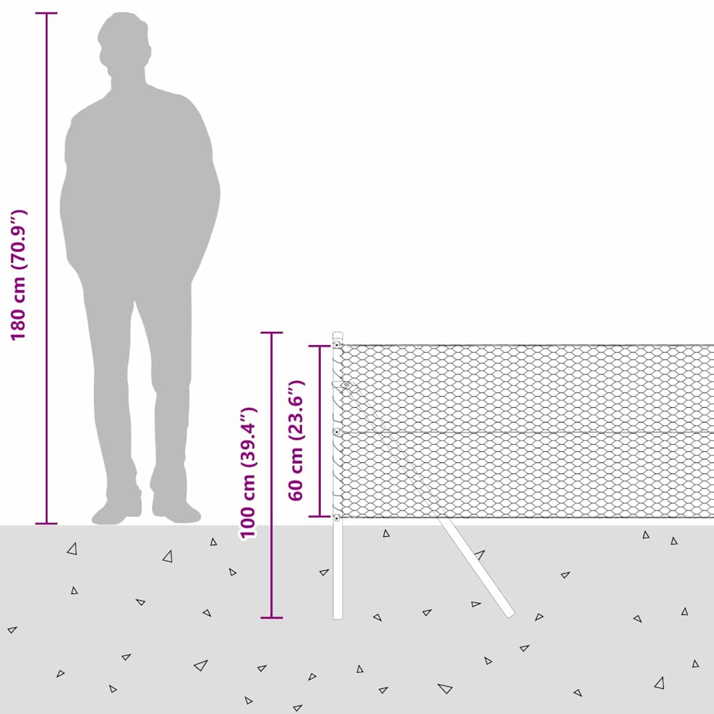 Sukladni osnovni dodatak za hexagonalnu ogradu 10 x 0,6 m Mreža