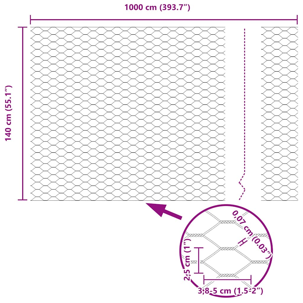 Sukladni osnovni dodatak za hexagonalnu ogradu 10 x 1,4 m Siva