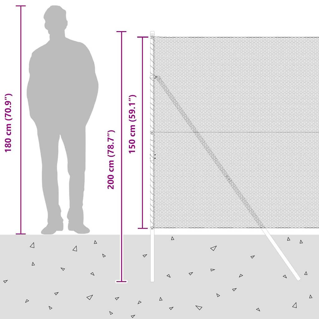 Sukladni osnovni dodatak za hexagonalnu ogradu 10 x 1,5 m Siva